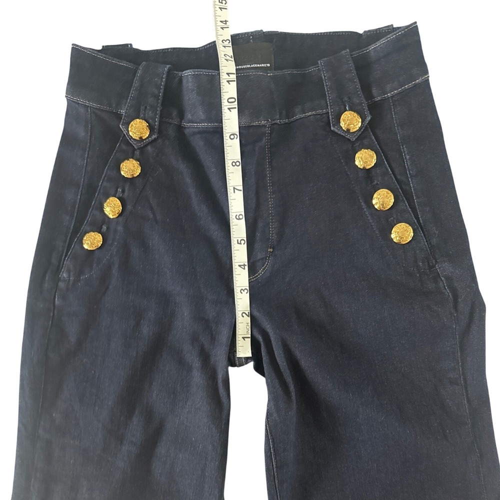 White House Black Market WHBM High-Rise Mariner Wide Leg Jeans Sailor Dark Sz 8 - Picture 7 of 15